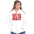thumbnail image 3 of No Meat Vegetarian Vegan Cute Veggie Zip Up Hoodie Men's Women's Brisco Brands M, 3 of 5