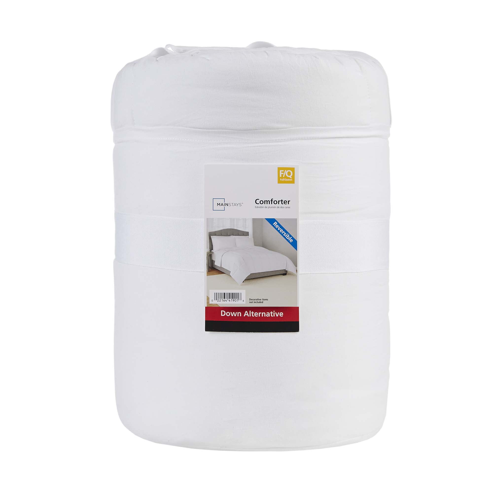 Mainstays Full/Queen Comforter, Down Alternative, All-Season, White