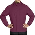 thumbnail image 4 of Stamzod Mens Windbreaker Jackets Lightweight Waterproof Rain Jacket with Hood Solid Color Outdoor Athletic Casual Rain Coats for Men Wine XXL, 4 of 9