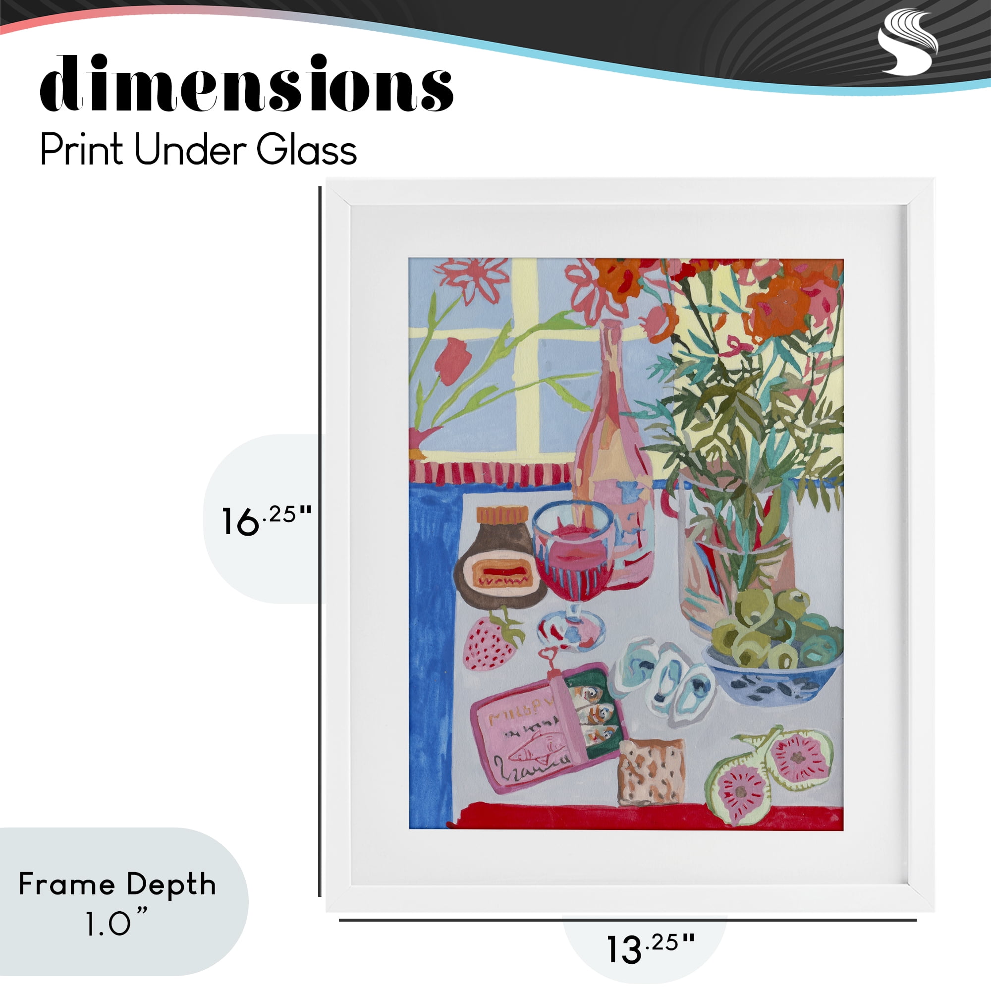 Stupell Industries Red & Blue Table Setting White Framed Print Under Glass, design by Melissa Wang