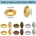 thumbnail image 2 of 1 Box 600Pcs 3 Colors Gold Flat Round Spacer Beads 6mm Alloy Beads Small Tibetan Style Smooth Disc Loose Bead Spacers, 2 of 6