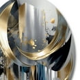thumbnail image 3 of Designart "Abstract Harmony Shapes and Lines I" Abstract Marble Metal Round Wall Decor, 3 of 5