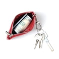 thumbnail image 3 of Daisy Rose Luxury Coin Purse with Keychain Vegan Leather 1 Compartment, Red, 3 of 7