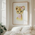 thumbnail image 6 of Lion, Jungle Animals, Safari Animals, Bubble Gum, Pink Flowers, Girl Nursery - Illustration Watercolor Animal Floral Whimsical Portrait Unframed Wall Art Print 24 x 30 inches, 6 of 13