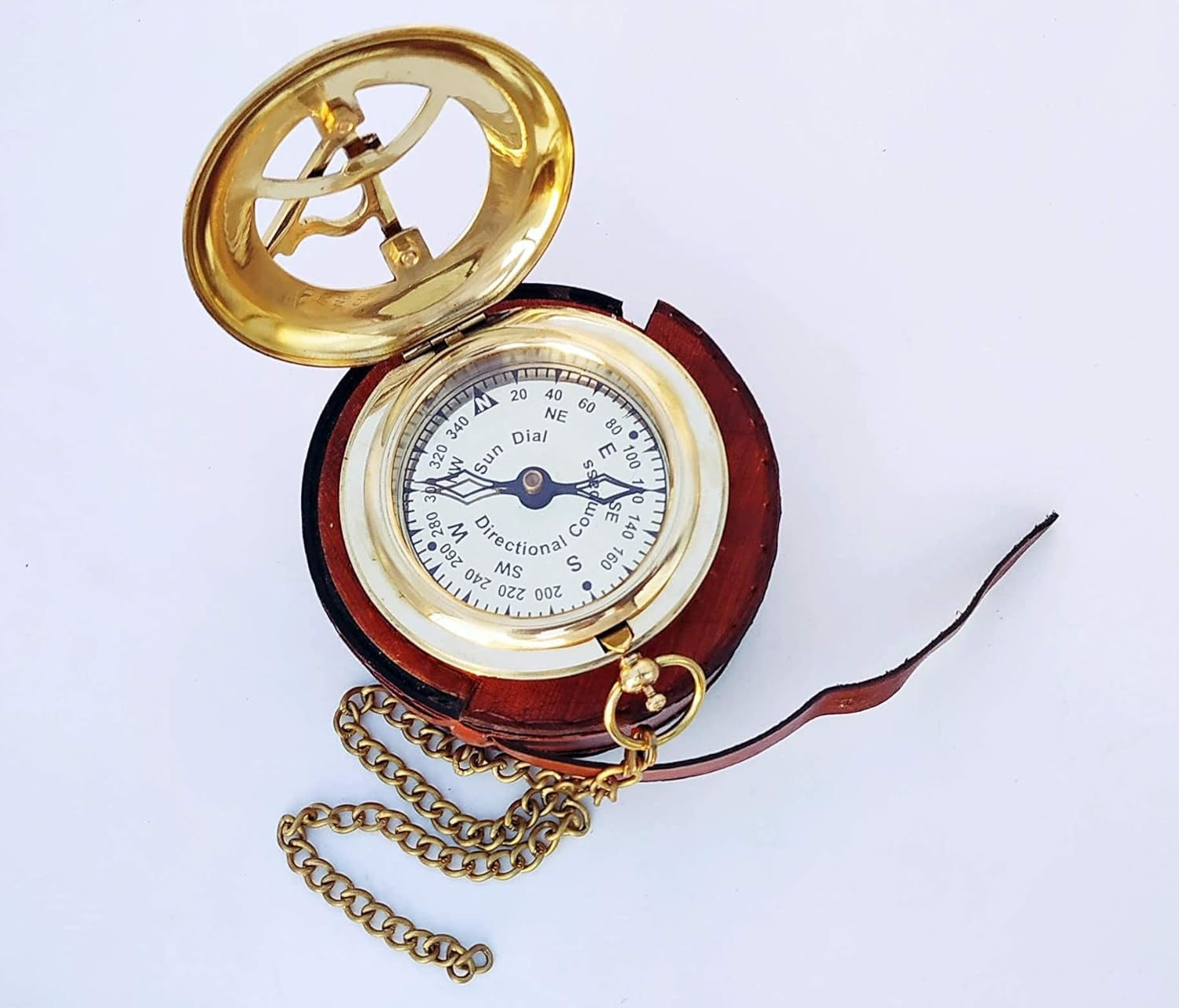 Sundial Compass – A Unique Gift of Elegance with Sundial Clock, Ship Replica Watch, and Presentation Box