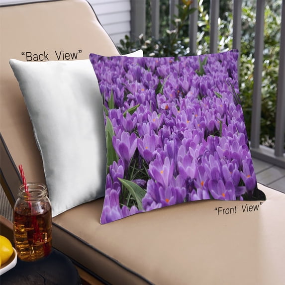Ahgly Company Color Focus Purple Outdoor Throw Pillow, 18 inch by 18 inch
