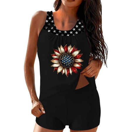 Valueadd Tankini Swimsuits for Women Tankini Bathing Suits Tankini Swimsuits Two Piece Graphic Swim Tank Top With Boyshorts