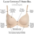 thumbnail image 3 of Dominique Lacee Everyday Contour Lace T-Shirt Bra #3501 – Seamless Molded Foam Cups with Lace Band (Lace Wings & Detailing), 3 of 6