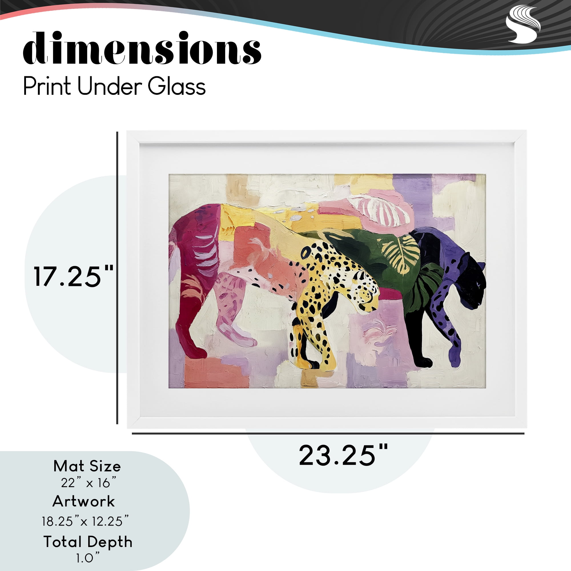 Candy Cats Tropical Wildlife White Framed Print Under Glass, design by Annabelle Hall