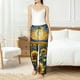 thumbnail image 4 of Balery Starry Sky Moon Sunflower Pantalones de pijama para mujer, pijamas ultraligeros, pantalones de estar por casa-Medium, 4 of 6