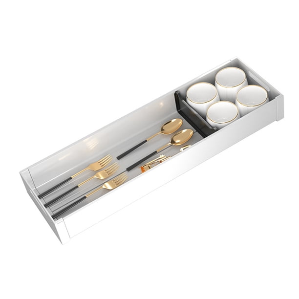 Organizador Largo Del Divisor Del Cajón, Organizador De Cajones De Cocina De Aluminio Para Maximizar El Espacio Para Uso En La Oficina