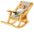 thumbnail image 4 of Modèle de Meubles de Maison de Poupée Miniature Chaise Berçante avec Mini Ornement de Poupée, 4 of 9
