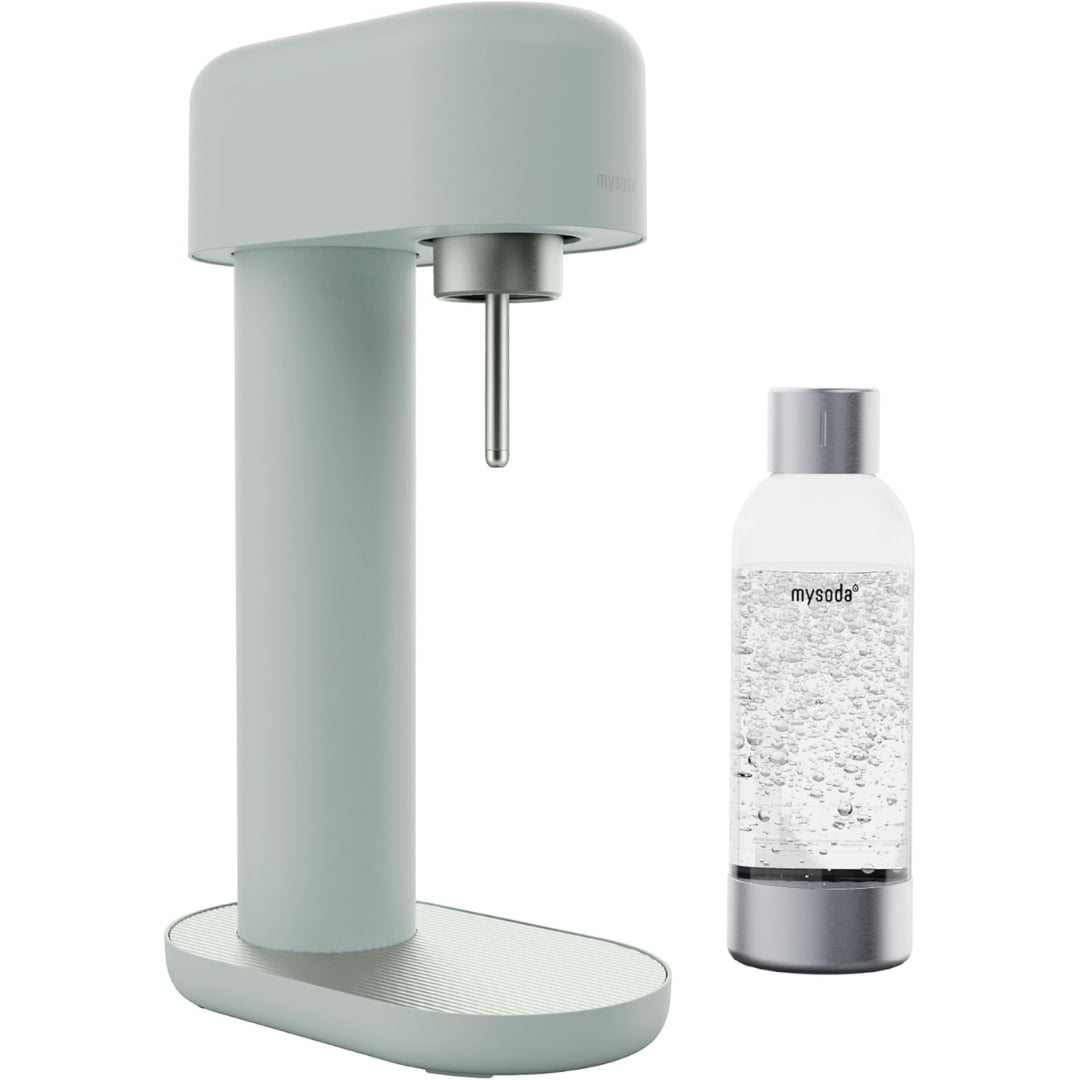 Mysoda BPA Free Sparkling Water Bottles 1L 2 Pack Sage Green Reusable Quick Lock Bottle Set