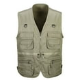 thumbnail image 2 of Joernso Men Waistcoat Solid Color Multi Pockets Zipper Sleeveless Spring Vest for Fishing, 2 of 7