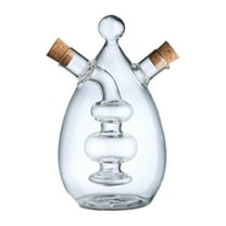 Mornei 2-in-1 Oil Dispenser Glass Oil Dispenser Leakproof Clear Glass Classic for Salad