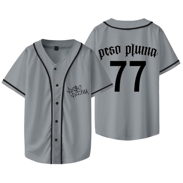 Peso Pluma 77 Maillot Exodo Tour Merch Veste de Baseball Femmes Hommes Mode Décontractée T-shirts à Manches Courtes, style 6, TTTG