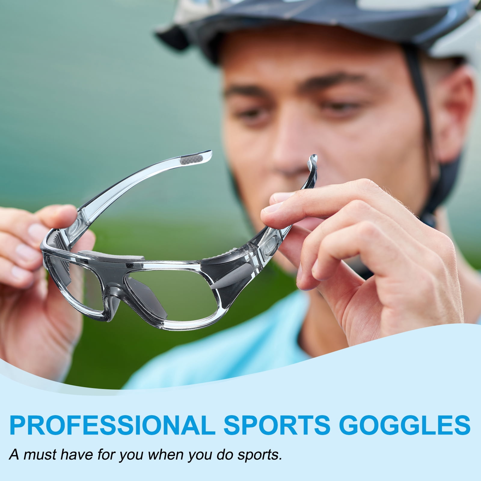 Uxcell Professional Sports Goggles, Unisex Protective Eyewear Safety Glasses for Cycling Basketball Outdoor Blue