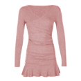 thumbnail image 1 of TSADFHJI Jupe Noire Femme Hiver Mode Décontractée Couleur Unie Chandail Style Maison Robe de Rue Femme G Rouge, 1 of 9