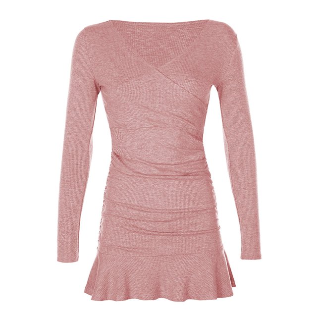 TSADFHJI Jupe Noire Femme Hiver Mode Décontractée Couleur Unie Chandail Style Maison Robe de Rue Femme G Rouge