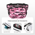 thumbnail image 5 of The Double-Layer Waist Bag Features A 6.3×9.1×2.8in Nylon Zipper And A Pull With A Zipper Compartment Texture Military Camouflage Pattern Abstract Pink_2, 5 of 8