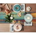 thumbnail image 4 of Blue and Orange Table Runner, Vintage Abstract Messy Rust Painting Table Runners for Kitchen Coffee Table Family Dinners Holiday Parties Wedding Events Decor(13x72 inch), 4 of 6