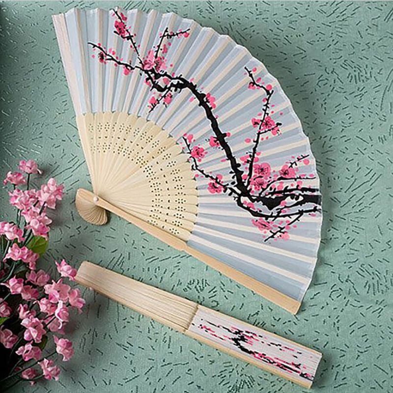 Details about   Chinese Style Hand Held Fan Bamboo Paper Folding Fan Party Wedding Decor 