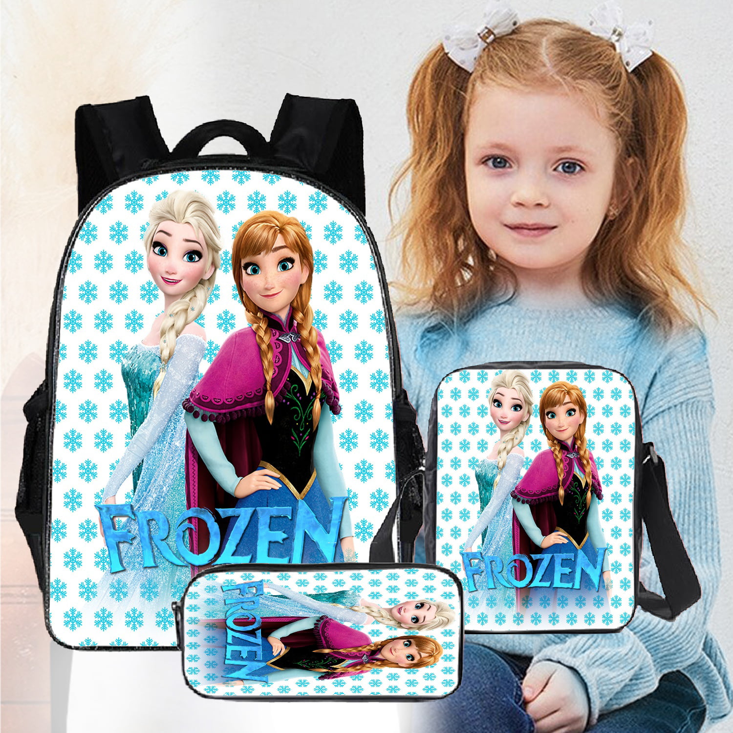 Set of 3 Frozen Princess Elsa Kids Backpacks For Girls,Backpack For ...