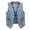 Blue, variant on Womens Denim Jean Vest Classic Cropped Distressed Sleeveless V Neck Denim Jacket Loose Casual Waistcoat