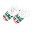 thumbnail image 2 of QLEICOM No Show Socks Womens, Print Slipper Socks with Faux Shearling Lining and Non-Slip Grip Bottoms Socks Fashion for Indoor Wear On Hardwood Floors Green, 2 of 4