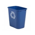 thumbnail image 3 of 7-Gallon Blue Recycling Wastebasket, Rectangular Desk Recycling Bin with Recycle Symbol, Open Top, Plastic Indoor Waste Container for Office, Classroom, or Home, 3 of 6