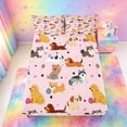 thumbnail image 5 of meiyoeat Cute Pet Dogs Queen Sheets For Girls,Kawaii Animals Queen Sheet Sets For Kids,4Pcs, 5 of 6