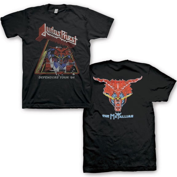 Judas Priest Men's Defenders Vintage Tour T-Shirt Black X-Large | Officially Licensed