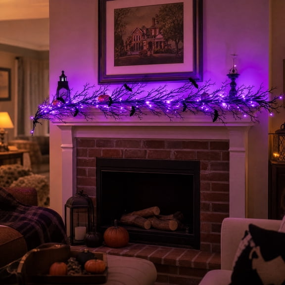 Halloween String Lights Fabric 118in 30LED Battery Operated for Indoor Outdoor Spooky Decor by OVFUIZ