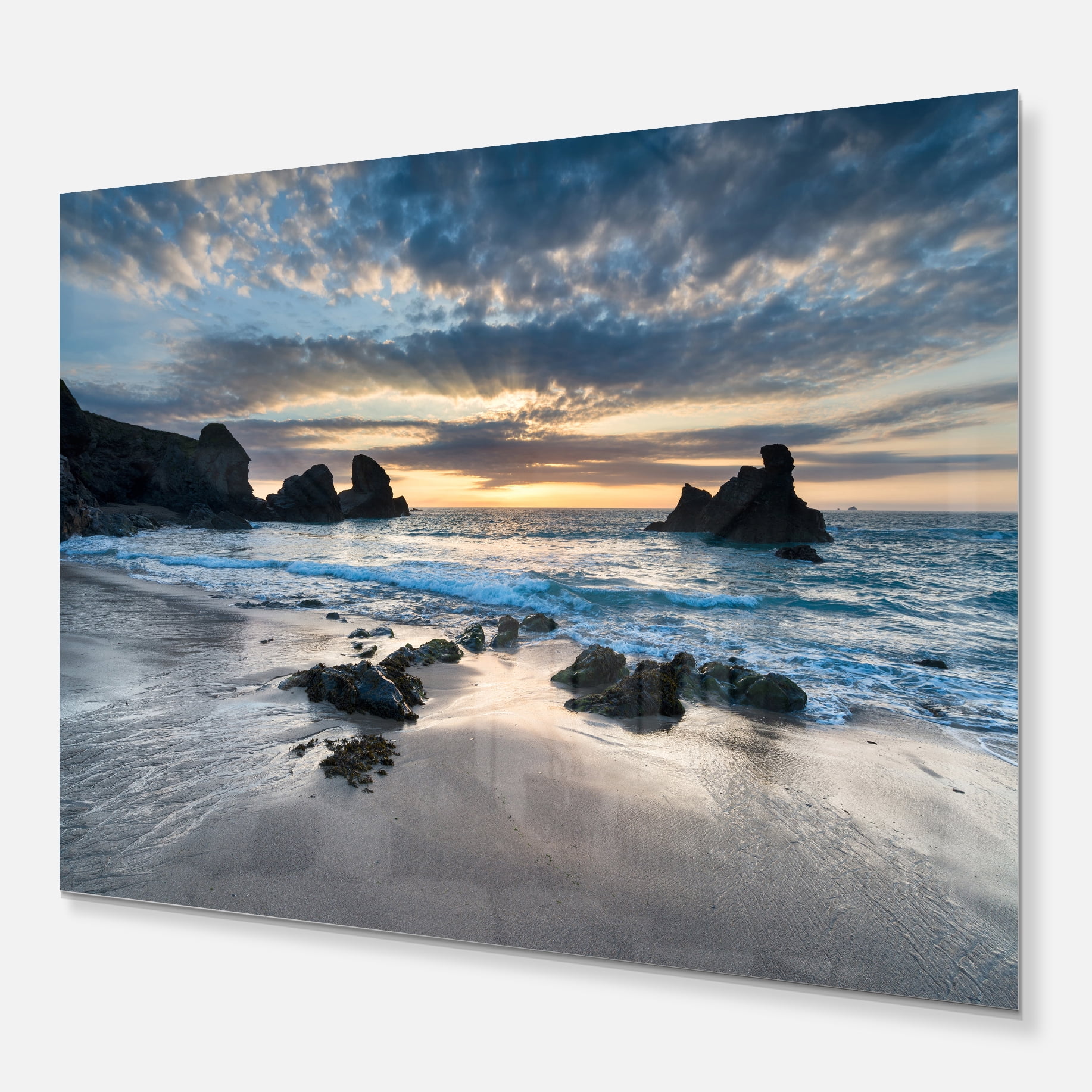Designart 'Beautiful Porthcothan Bay ' Seashore Metal Wall Art