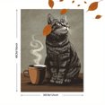 thumbnail image 3 of Qisvanset Cat Coffee Canvas Wall Art Print 15.75x11.81 Inches, 3 of 8