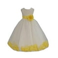 thumbnail image 2 of Ekidsbridal Ivory Tulle Rose Petals Flower Girl Dresses Wedding Pageant Ball Gown Birthday Party Easter Summer 302T 16, 2 of 3