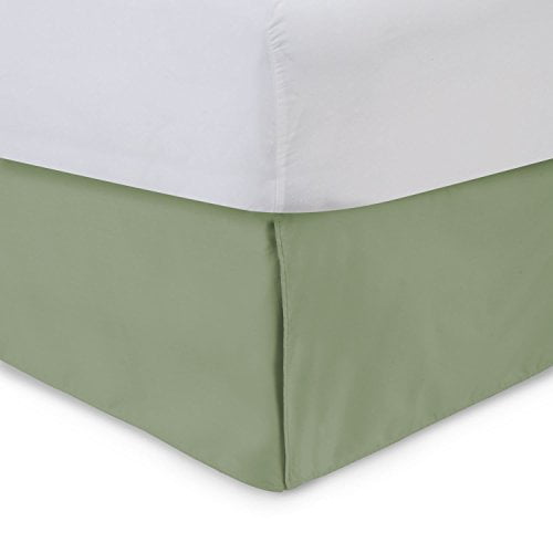 harmony lane tailored bed skirt 14 inch drop, sage green, twin