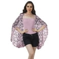 thumbnail image 2 of Moomaya Open Front Printed Shrug Printed Kimono Sleeve Beach Cover Up For Women, 2 of 5