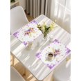 thumbnail image 5 of Purple Pink Floral Placemats Set of 12, Farmhouse Antlers Flowers Abstract Placemats for Dining Table, Place Mats for Kitchen Tabletop, Waterproof Wipeable Dining Table Mats Set, 5 of 9