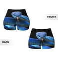 thumbnail image 5 of Kdxio Blue Viper Snake Print Workout Shorts for Women Seamless Soft Smooth Gym Yoga Scrunch Active Shorts, 5 of 9
