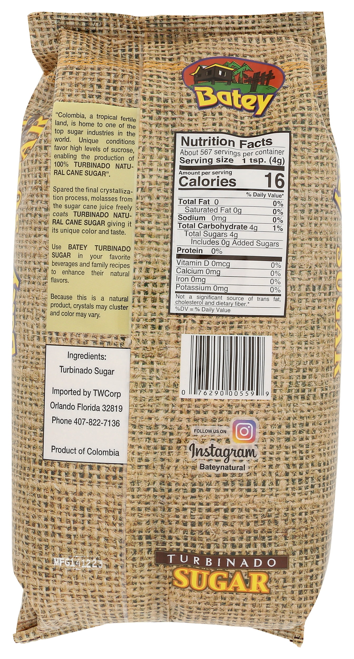 Pack of 10, Batey Natural Turbinado Sugar, 5 lb