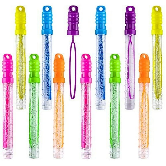 Prextex Jumbo Assorted Colors Bubble Wands, 12 Pack