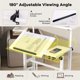 thumbnail image 3 of De madera adjustable-height rolling mobile foldable computer escritorio standing workstation light-walnut bedside writing mesa small single study escritorio, 3 of 6