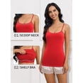 thumbnail image 3 of Charmo Women's Basic Cami Adjustable Spaghetti Strap Built in Bra Tank Top 2 Pack, 3 of 5