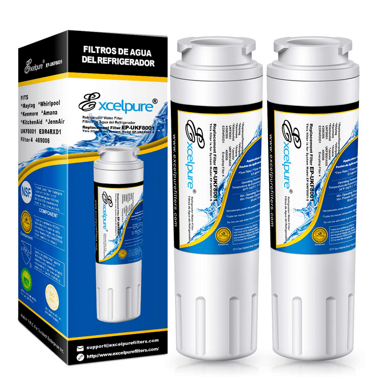 3-Pack Replacement for KitchenAid KFCS22EVMS3 Refrigerator Water Filter -  Compatible with KitchenAid 4396395 Fridge Water Filter Cartridge
