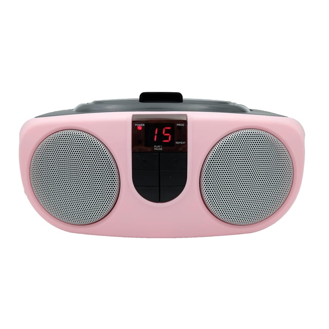 PROSCAN SRCD243 Reproductor de CD portátil con radio AM/FM, Boombox (rosa)