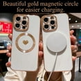 thumbnail image 5 of for iPhone 12 Pro Max Case Compatible with MagSafe, Luxury Love Heart Soft Phone Case, Full Camera Lens Protection Magnetic Case for iPhone 12 Pro Max for Women Girls (6.7") - White, 5 of 12