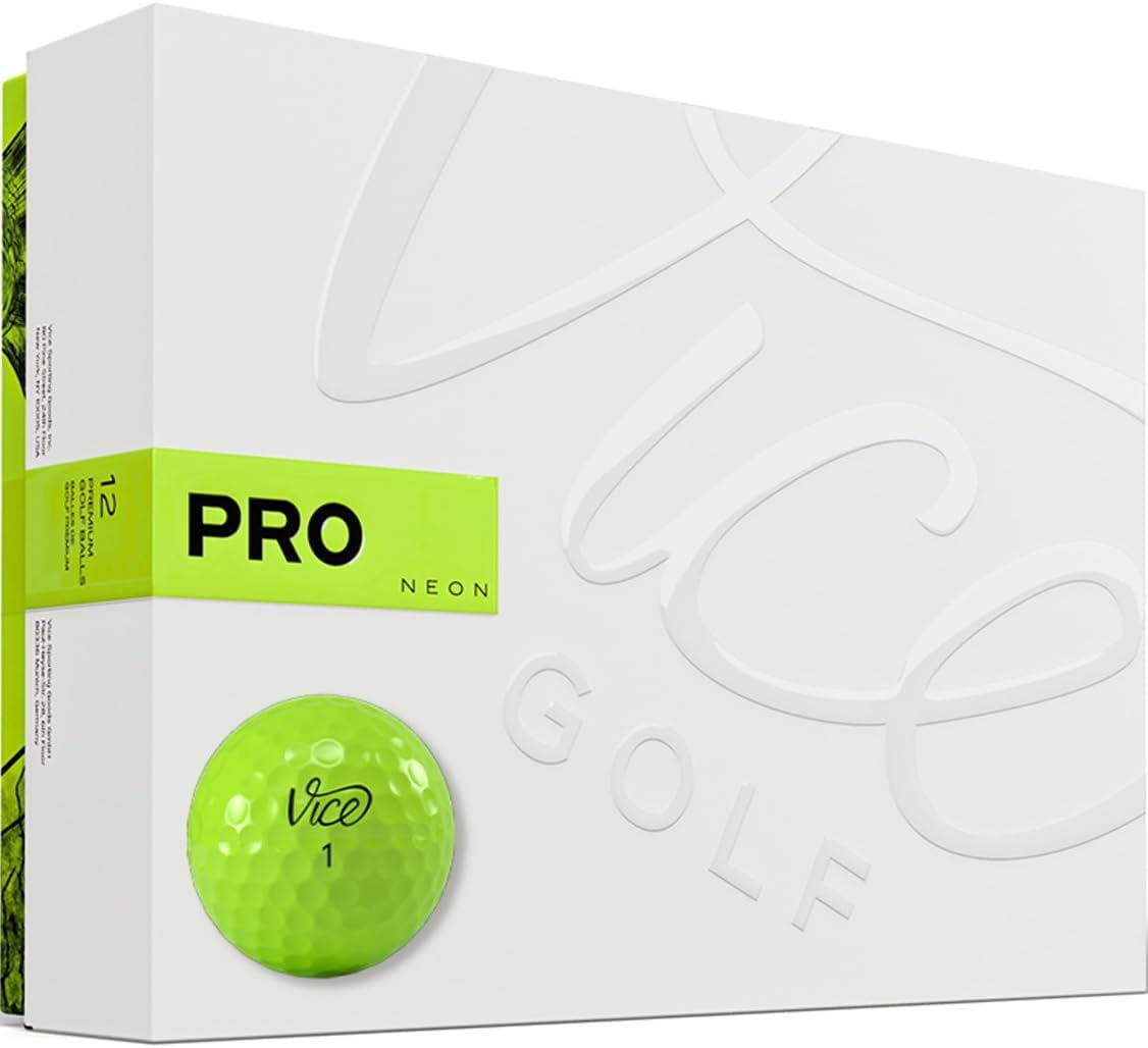 (4 pack) Vice Pro Golf Balls, Neon Lime, 12pk