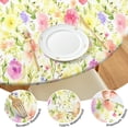 thumbnail image 4 of Pioneer Flower Floral Print Pattern Round Fitted Tablecloth with Elastic Edge,Dining Table Cover Waterproof,Outdoor Round Tablecloth for Camping,Dining,Indoor and Outdoor, 4 of 7