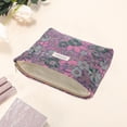 thumbnail image 3 of Unique Bargains 1 Pc Vintage Embossment Flower Makeup Bag Polyester Purple Large, 3 of 5